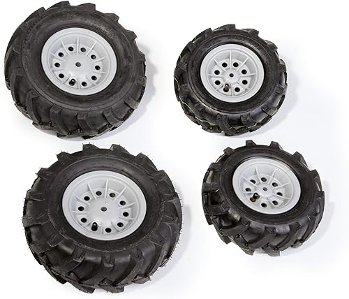 Rolly Toys 40 984 6 rollyTrac Air Tyres Luftbereifung (für RollyToys Fahrzeuge, Felge silber, Größen: 2x 325x110 / 2x 260x95) 409846 - Cheap-Us