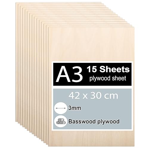 12 Stück Sperrholzplatte 3mm, A4 Sperrholz 30 x 21 cm, Linde Sperrholz, Dünne Holz-Zuschnitte, Holzplatten für für DIY Holzarbeiten, Laserbearbeitung, Brandmalerei, Modellbau, Deko, Gemälde - Cheap-Us