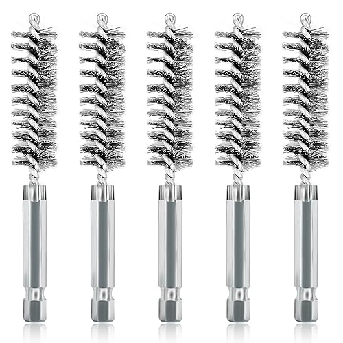 ASNOMY 14 Stück Drahtbürste für Bohrmaschine, Verschiedene Größen Zylinderbürste, mit Sechskantstange Edelstahl-Lochbürste, Zylinder-Drahtbürste für Bohrmaschine Polier Schleifen Reinigung - Cheap-Us