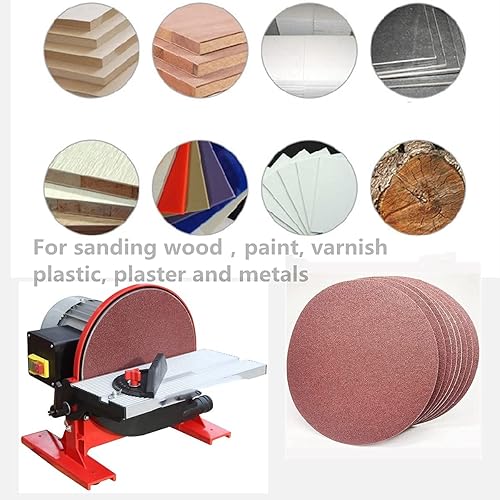 6 Stück Selbstklebendes Schleifpapier / 300 mm (12 Zoll) hochwertiges Aluminiumoxid-Schleifmittel. Geeignet für die Oberflächenbehandlung von Holz, Stein und Metall - FEIHU (60 Körnung) - Cheap-Us