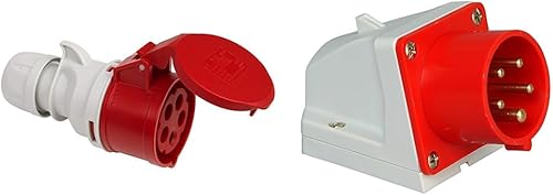 Kopp 182600009 CEE Kupplung, 5-polig, 32 A, 400 V, rot - Cheap-Us