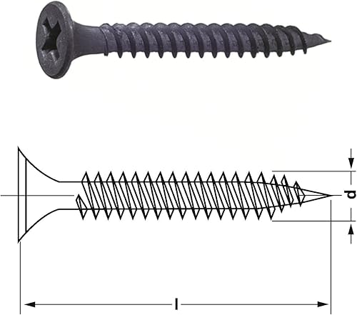 Dresselhaus 0/6534/091/3,9/55/ /01 Gipsplattenschrauben mit Feingewinde Trompetenkopf-H , 3,9 x 55, phosphatiert, 500 Stück - Cheap-Us