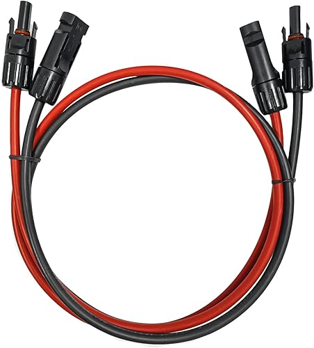 Profi-Verbindungskabel Verlängerungskabel beidseitig Solarstecker Solarkabel rot/schwarz 6mm² inkl. montierter Solar-Stecker (4mm²1m) - Cheap-Us