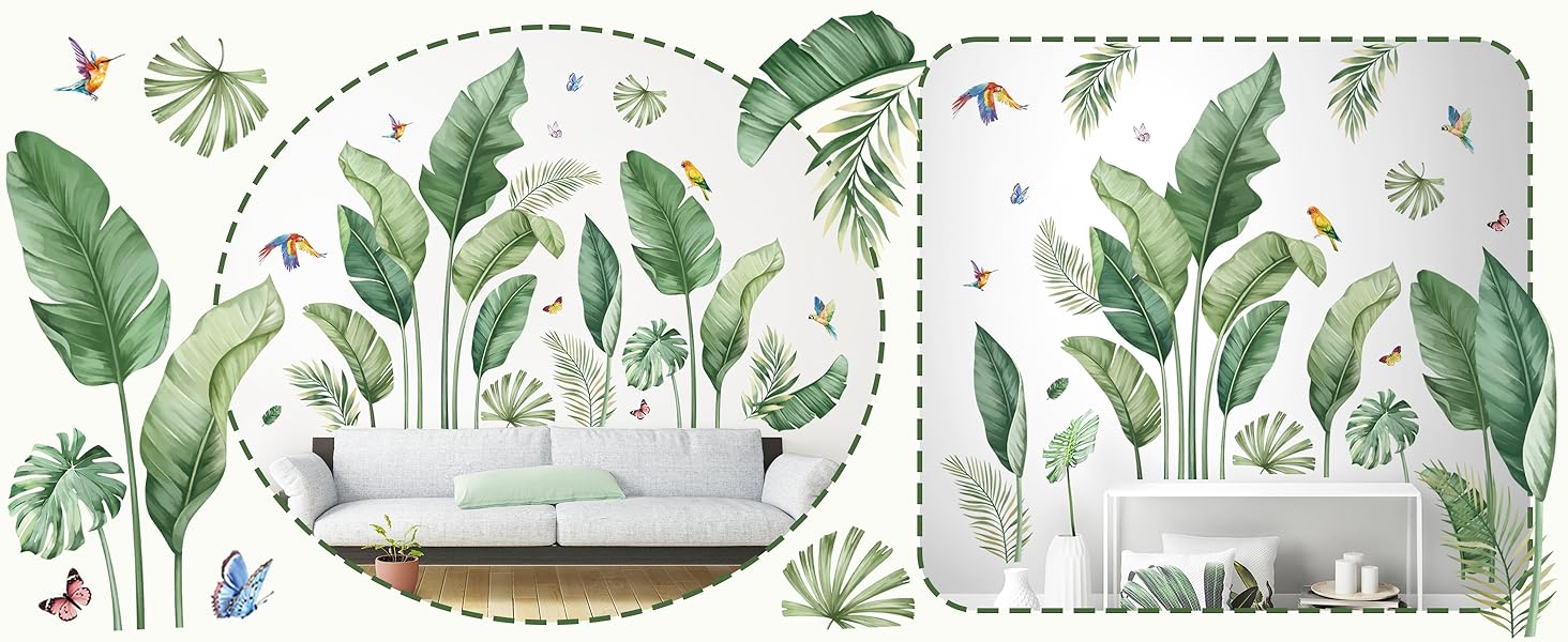 Wandaufkleber Bananenblätter Grüne