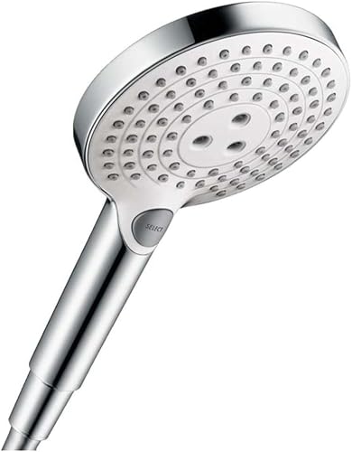 hansgrohe Raindance Select S - Duschkopf, Handbrause mit 3 Strahlarten, runde Duschbrause (150 mm), Brausekopf mit Antikalk-Funktion, Chrom, 28588000 - Cheap-Us