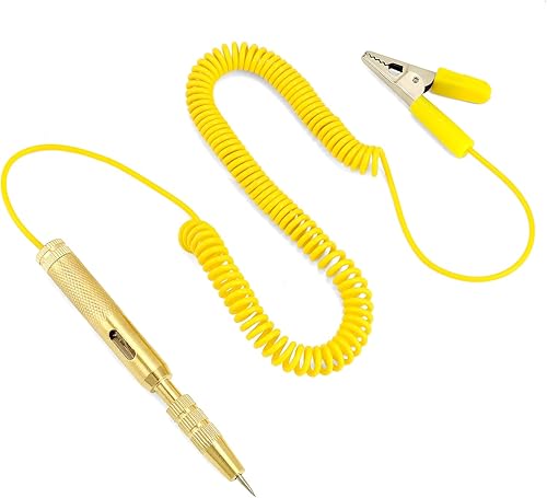 QWORK® 6V12V 24V Auto Spannungsprüfer mit Prüflampe, Stromprüfer KFZ Spannungstester mit Krokodilklemme für Autos und Motorrädern - Cheap-Us