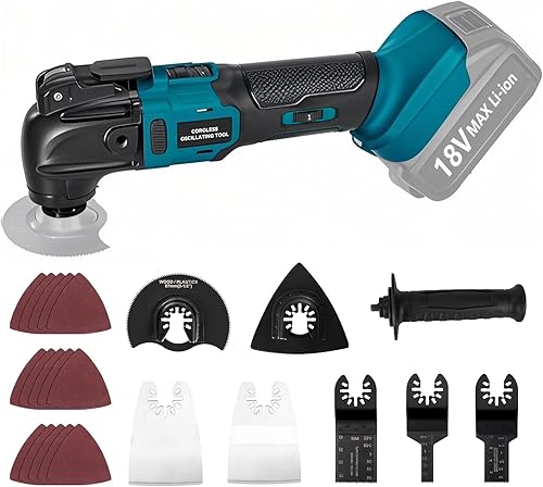 Yofuly Multitool Akku Multifunktionswerkzeug für MMAKI-TA 18V Akku, Multimaster 6 Einstellbare Geschwindigkeiten, Oszillationswerkzeug zum Trennen, Schleifen und Schaben (Batterien Nicht Enthalten) - Cheap-Us