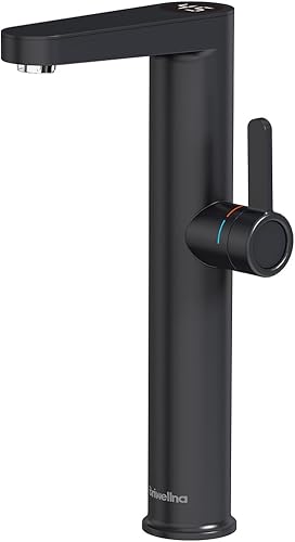 Briwellna Instant Hot Water Tap for Bathroom, Tankless Electric Water Heater Tap, Electric Tap with Digital Display Fast Heating Water Sink Tap(Black) - Cheap-Us
