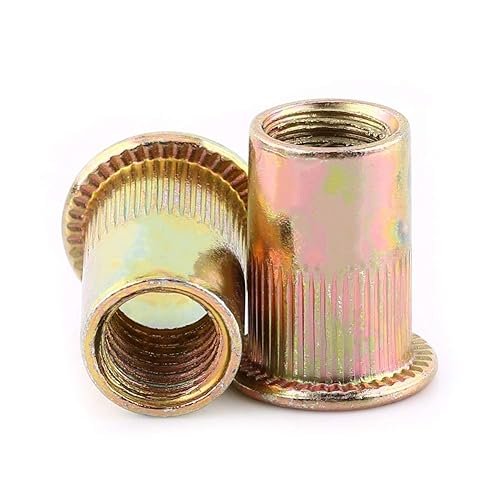 Carbon Stahl flach Metrisch Gewinde Niet Mutter Flansch Nuss Nutsert Befestigung (M6 100pcs) Item Name (aka Title) - Cheap-Us