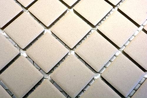 Mosaik Fliese Keramik hellbeige unglasiert rutschsicher Duschtasse Bodenfliese Badfliese Anti Slip - MOS18B-1211-R10 - Cheap-Us
