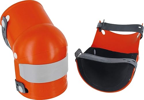 NIERHAUS WOHLTAT Knieschoner - Gelenkschoner Orange mit Zellkautschuk Innenkissen - Profi Knieschutz für Bodenleger Bau Tiefbau Garten Bergbau - Extrem belastbar, wasserdicht, passt sich dem Knie an - Cheap-Us