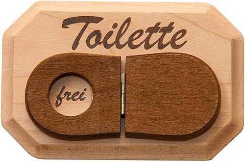 Spruchreif | WC Schild aus Holz | Toilettenschild mit WC-Deckel zum Umklappen | Türschild WC | Toilettenschild Damen und Herren | Türschild Gäste WC | lustige Geschenkidee - Cheap-Us