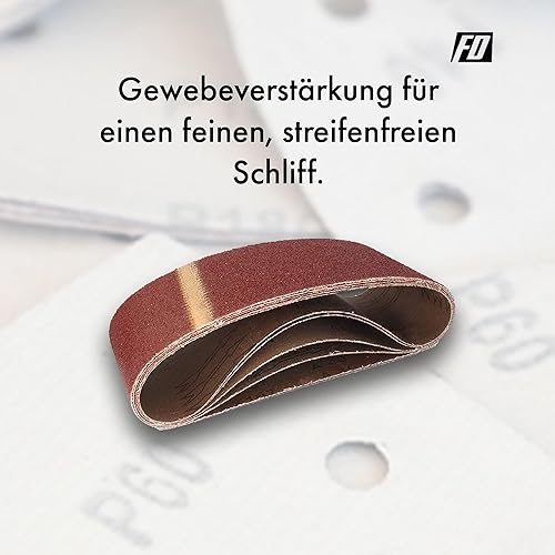 Gewebe-Schleifbänder │ 25 Stück │ 75 x 457 mm │ je 5 x Korn 40/60/80/120/180 │ für Bandschleifer │ Schleifpapier │ Schleifband-Set - Cheap-Us