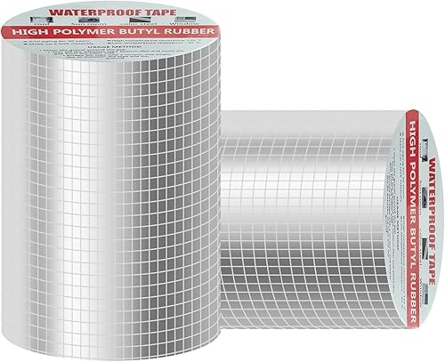 Taipintee Alu wasserfestes Klebeband 5m*15cm,Dichtungsband Selbstklebend, Dichtband dusche,Butylkautschuk Aluminiumfolie Tape,für Dachleckage, Oberflächenriss, Fensterbankspalt, Rohrbruch - Cheap-Us