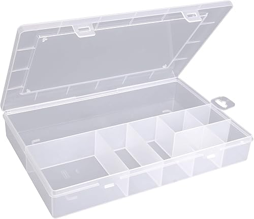 hünersdorff Sortimentskasten PP-Eco Mini mit 5 Fächern | stabile Sortierbox für Schrauben und andere Kleinteile | feste Facheinteilung | 14 x 18 x 4 cm, transparent - Cheap-Us