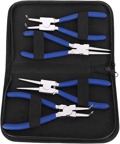 4tlg Sprengringzangen, Seegering-Zangen Seegeringzange Set Sicherungsringzange Professionelle 7 Zoll Mit tauchbeschichteten Griffen für Außen und Innensicherungsringe - Cheap-Us