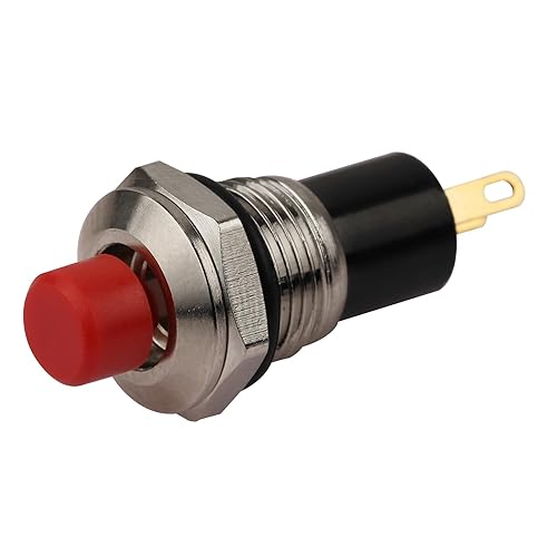 CLDIY Druckschalter, selbstsichernde Mini-Schalter, die 10mm Runde DC24V 0.5A schwarze Kappe 5PCS verriegeln - Cheap-Us