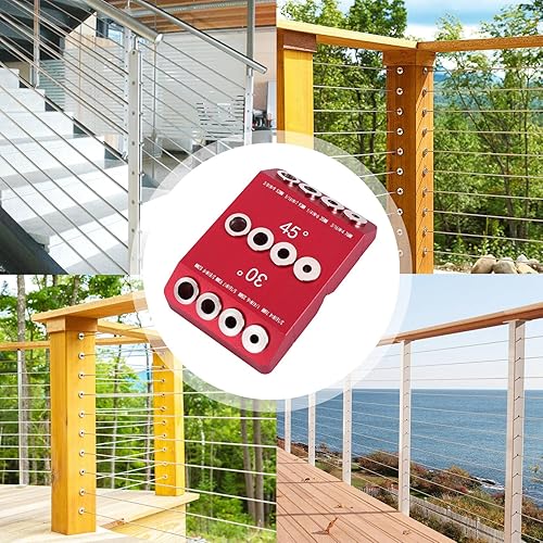 Juwacoo 30°/45°/90° Winkelbohrloch-FüHrungslehre, Holzdübel Bohrschablone, Bohrständer Bohrhilfe für Abgewinkeltes und Gerades Loch, KabelgeläNder-Zugschrauben-Bohrschablone - Cheap-Us