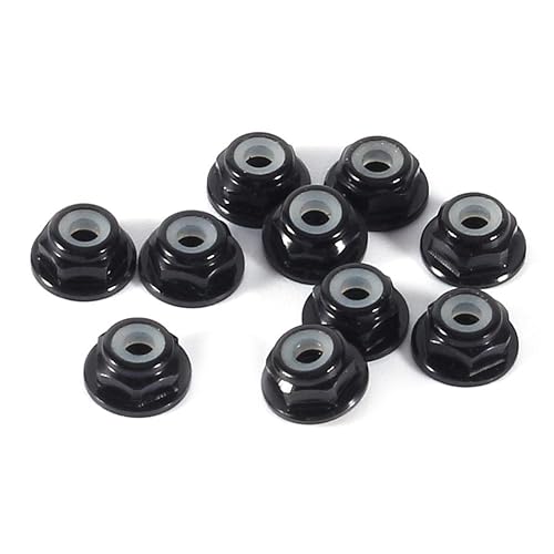 Sechskant-Selbstverriegelungsmuttern, 10 Stück, M5-Mutter, CNC-Aluminium, Flansch, Nylon, selbstsichernde Metallmuttern, dunkelrot - Cheap-Us