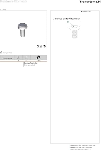 25/50/75/100 Stk. M8*15 Rundkopf Schrauben inkl. Mutter Kabelbahn Kabelrinne (100) - Cheap-Us