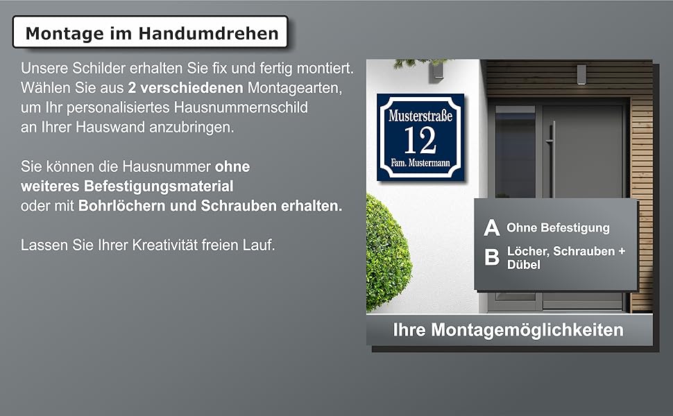 Hausnummer in BLAU im Retro Design