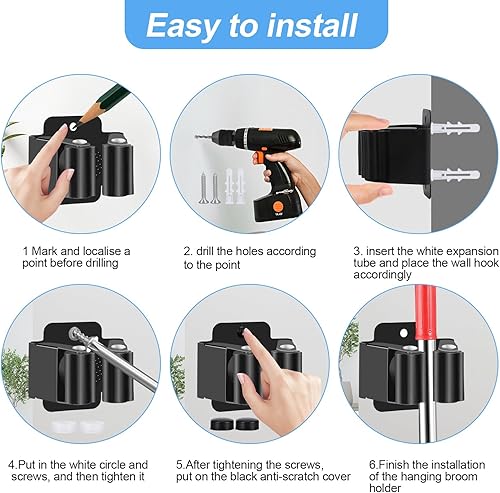 JSMTKJ 10 Stück Gerätehalter, Besenhalterung Wand Gartengerätehalter Besenhalter Edelstahl Wandhalterung Besenhalter Wand für Wischmopp, Besen, Schaufel, Werkzeuge - Cheap-Us