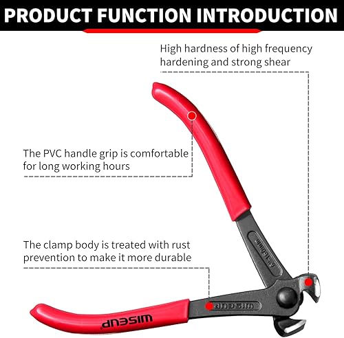 WISEUP Nagelabzieher, 175mm, schwarzes Finish, Chrom-Vanadium-Stahl, Tischlerzange, Endschneidezange, für Klammerentferner-Werkzeug oder Bodenbelag-Montagewerkzeuge - Cheap-Us
