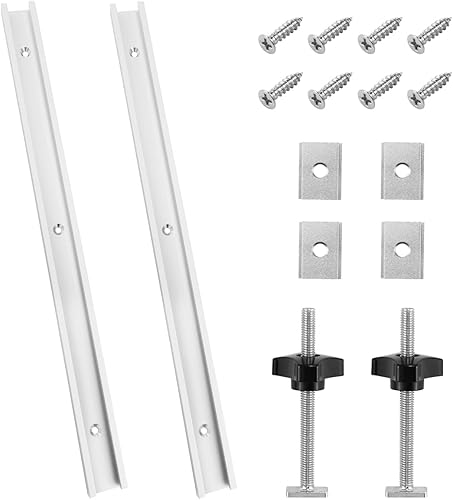 2 Stück T Nut Gleitschiene M8/M6, 400mm T Track, T-Slot Track Gehrungsschiene Set, Shraubendreher Alu Schiene für Holzbearbeitung Werkzeug, Holzfrästisch - Cheap-Us