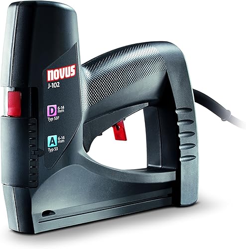 Novus Elektrotacker J-102, Unterlademechanik, Auslösesicherung, Klammernanzeige, zum Polstern & Befestigen von Folie - Cheap-Us