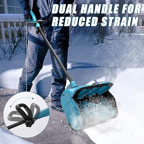 Akku Schneefräse Kompatibel mit Makita 18V Lithium-Akku, 1200W Bürstenlose Elektrische Schneefräse, 15.2cm Räumhöhe, 33cm Reinigungsbreite, 8m Wurfweite, 45° Verstellbare Richtung (Ohne Akku) - Cheap-Us