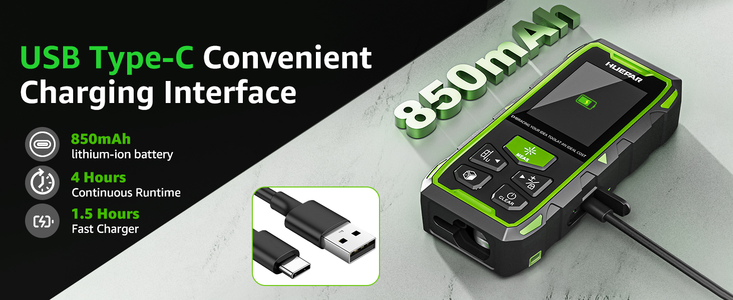 Daul Laser Entfernungsmesser, Huepar 120M Grün Laser Messgerät
