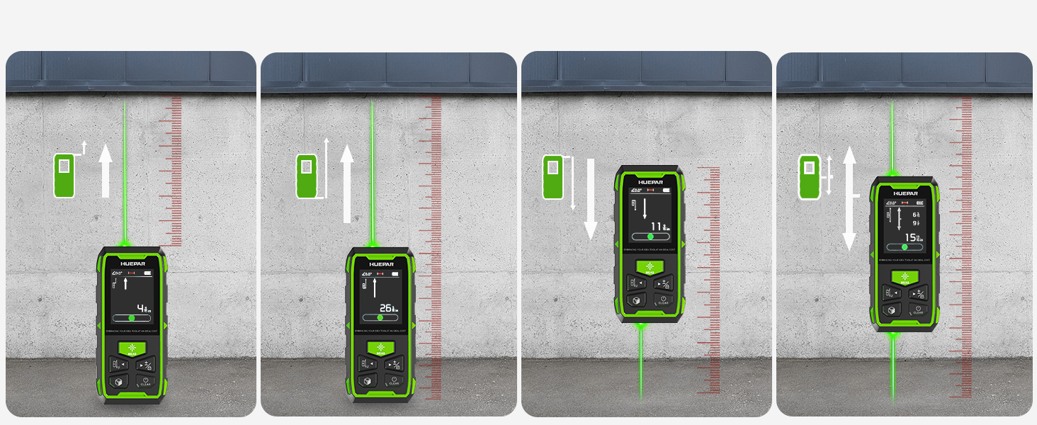 Daul Laser Entfernungsmesser, Huepar 120M Grün Laser Messgerät