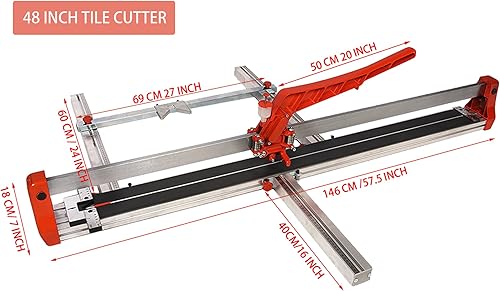 RONGU 48 Zoll Manuelle Fliesenschneider Maschine Einzelne Schiebeschiene Adjustable Keramische Porzellanfliese Schneiden Heavy Duty 1200mm R1200DXXK - Cheap-Us