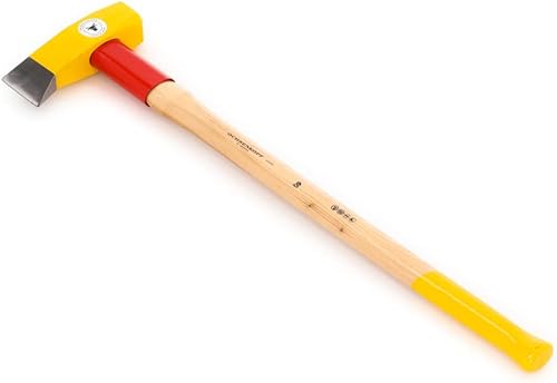 OCHSENKOPF Profi-Spalthammer Big Ox, Mit Rotband-Plus Stielbefestigung, Langlebiger Stiel aus Hickoryholz, Gelb, 4,2 kg - Cheap-Us