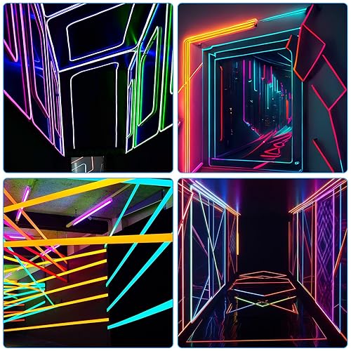 Thinp 6 Rollen Neon Klebeband Schwarzlicht,Fluoreszierendes Klebeband Wasserfest,Leuchtendes Band Selbstklebend,Markierungsband,Warnband Phosphorband,für Treppen Wänden Bühnenbedarf Partydeko-5mx15mm - Cheap-Us