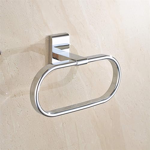 Flybath Oval Handtuchring Messing Poliertes Chrom Handtuchhalter Stilvolle Wandmontage - Cheap-Us
