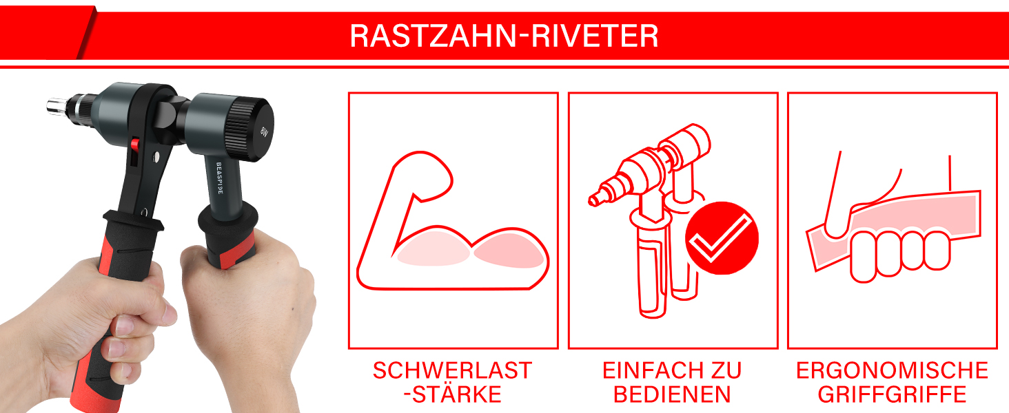 Nietmutternzange Set, Beaspire Nietmutter Kit,