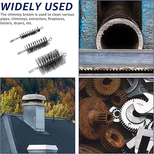 DAJAVE 6 Stück Ofenrohrbürste aus Stahldraht, 30/50/80 mm Rohrbürste, Heizkesselbürste Schornsteinbürste Kaminrohr Rohrbürsten für Reinigen Schornsteinen, Kessel, Pipeline - Cheap-Us