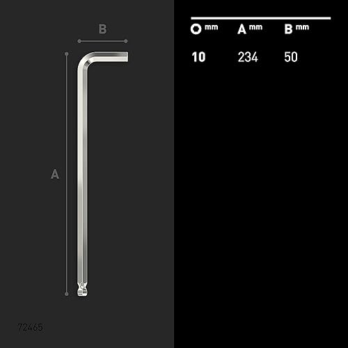 INBUS® 72380 Winkelschraubendreher (Extra lang) 2.5mm, mit Kugelkopf — Made in Germany - Cheap-Us