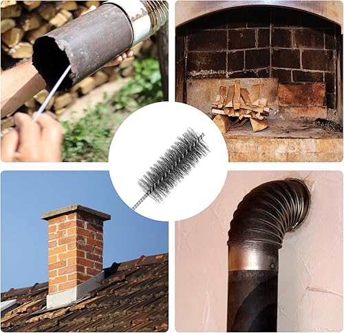 Ofenrohrbürste ø 40 mm, Rostfreie Stähle Kaminbürste, Rohrbürste Heizkesselbürste, Kaminrohr Reinigungsbürste,Universal Rohrreinigungsbürste für Fleckenentfernung, Rostentfernung, Schleifen - Cheap-Us