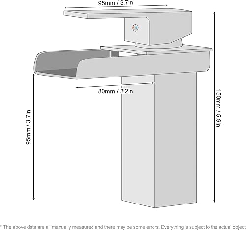 Wasserfall Wasserhahn,Edelstahl Waschtischarmatur Bad,Luxus Upgrade Wasserfall Beckenhahn Mit Kalt,Warmwasserfunktion,mühelos zu installieren,Für Toilet,Badezimmer,Waschbecken,Chrom-Finish, Silber - Cheap-Us