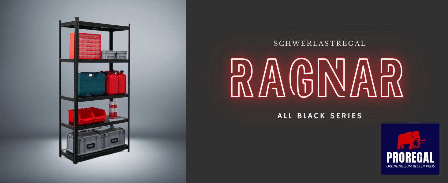 All Black Schwerlastregal Ragnar von Proregal