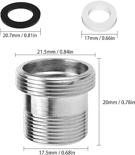 Alppihym Wasserhahn Adapter M22 auf M24 - Gewindeadapter für Außengewinde M22 und M24, ideal für Luftsprudler und Waschbecken - Cheap-Us