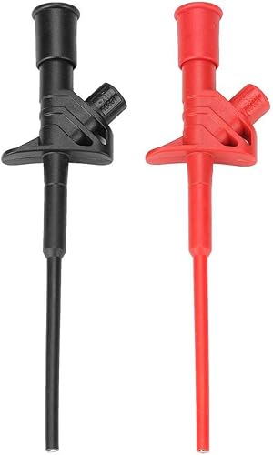 2 PCS Multimeter Kabel Prüfsonde, prüfsonden multimeter,Isolierte 10A Krokodilklemme Prüfsonde mit 4mm Bananenbuchse, Abnehmbare Sonde Multimeter Messspitze Schwarz + Rot - Cheap-Us