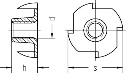 Einschlagmuttern mit 4 Einschlagspitzen verzinkt (M10 x 13 x 25, 12 St.) - Cheap-Us