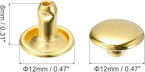 QUARKZMAN 100 Sets Leder Nieten, 7x10mm Doppelt Kappe Nieten Metallnieten Runde Nieten Hohlnieten Niete für Lederhandwerk Reparatur DIY Geldbörsen Gürtel Taschen Schuhe, Silberfarben - Cheap-Us