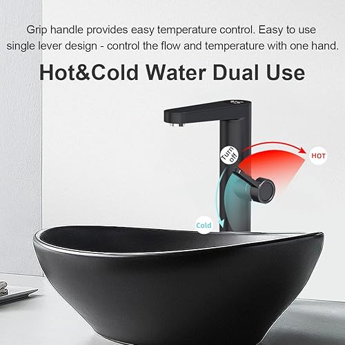 Briwellna Instant Hot Water Tap for Bathroom, Tankless Electric Water Heater Tap, Electric Tap with Digital Display Fast Heating Water Sink Tap(Black) - Cheap-Us