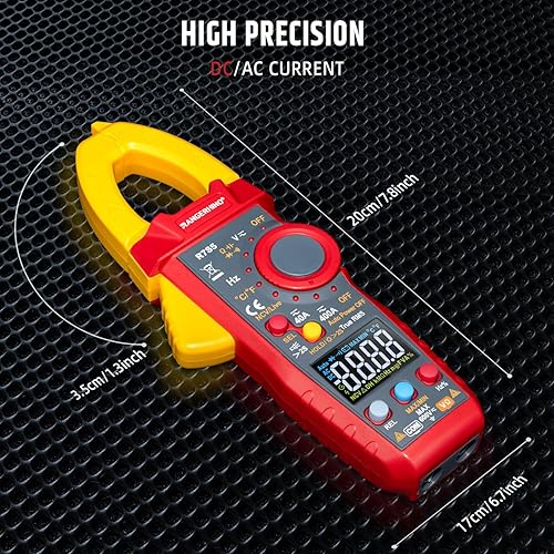 RANGERHINO Digitales Stromzange, 4000 Zähl Zangenamperemeter für AC/DC Strom/Spannung Widerstand Kapazität Frequenz Temperatur Durchgang Diode berührungslose Spannungserkennung - Cheap-Us