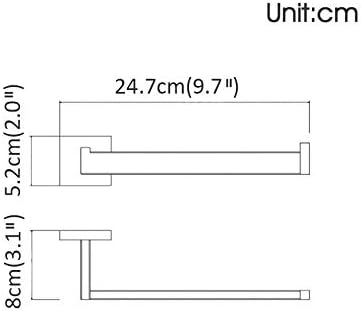 Beelee Handtuchhalter, poliertes Chrom Handtuchstange Handtuchring, Wandmontage, SUS 304Edelstahl, offener Arm, Einzelstange, BA19905C - Cheap-Us