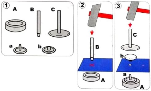 24 Stück Nieten 9 mm altmessing mit Werkzeug (Hohlnieten) im SB Blister, sl, 0122 - Cheap-Us